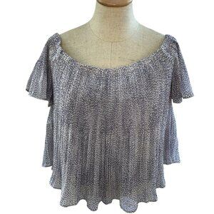 storee gray guinea hen print tunic top XS